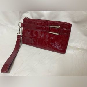 Patent cherry red Miche wristlet